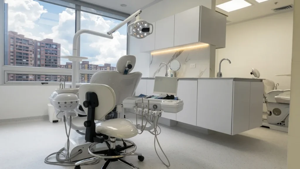 Be Dharma Dental dental operatory with Medellín city view, Torre Médica Oviedo, El Poblado