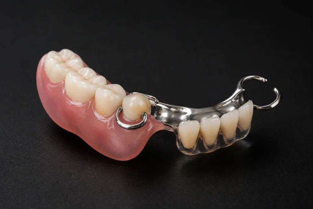 Prótesis removible dental en Medellín Recupera función estética y comodidad - Prótesis removible unilateral - Be Dharma Dental
