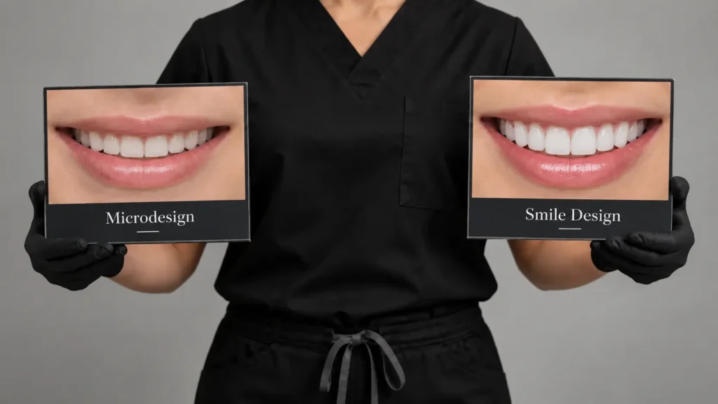 Microdesign vs. smile design at Be Dharma Dental, cosmetic dentistry in Medellín, Colombia