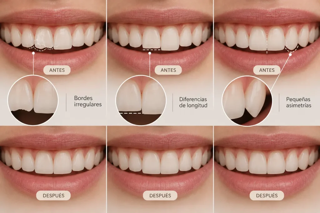 contorneado dental - antes y despues