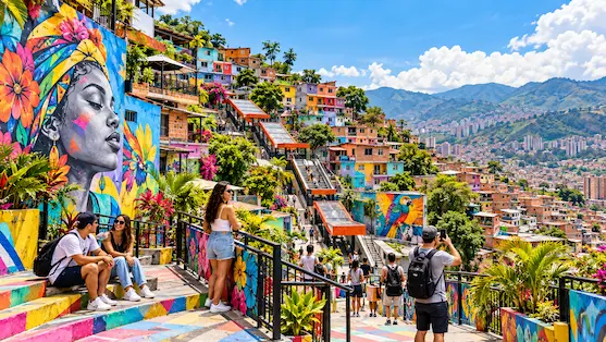 Comuna 13 Medellín tourist attraction for international dental travelers - Be Dharma Dental